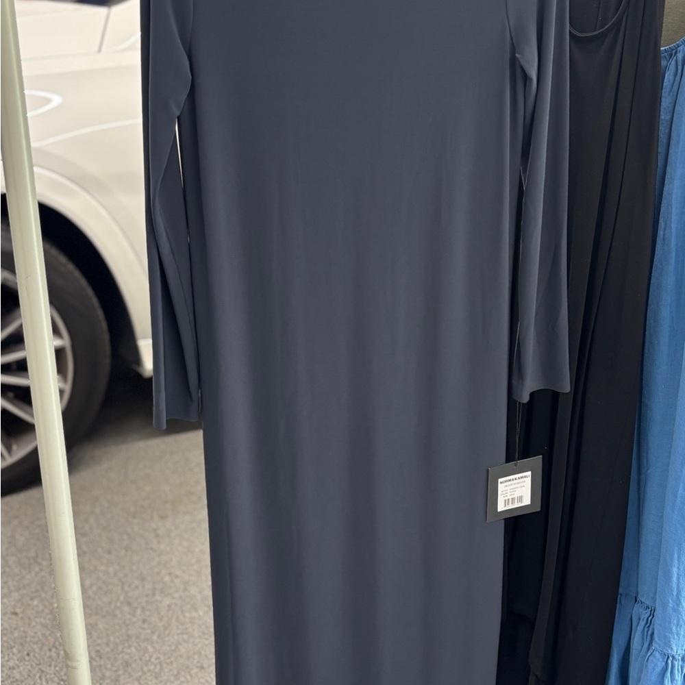 Norma Kamali Blue Long Sleeve Sheath Dress